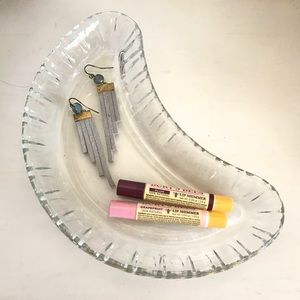 Crescent Moon Glass Trinket Jewelry Tray